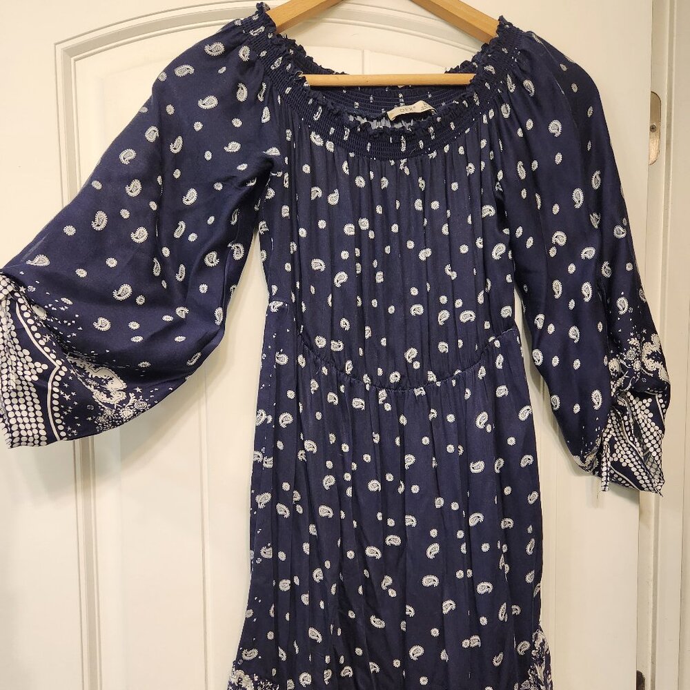 D.E.X dark navy paisley dress